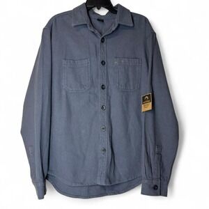 Brahma Mens Small Grey Button Up Long Sleeve Work Shirt Relaxed Fit‎ Flannel NWT